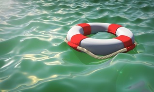Life Preserver floating in the water